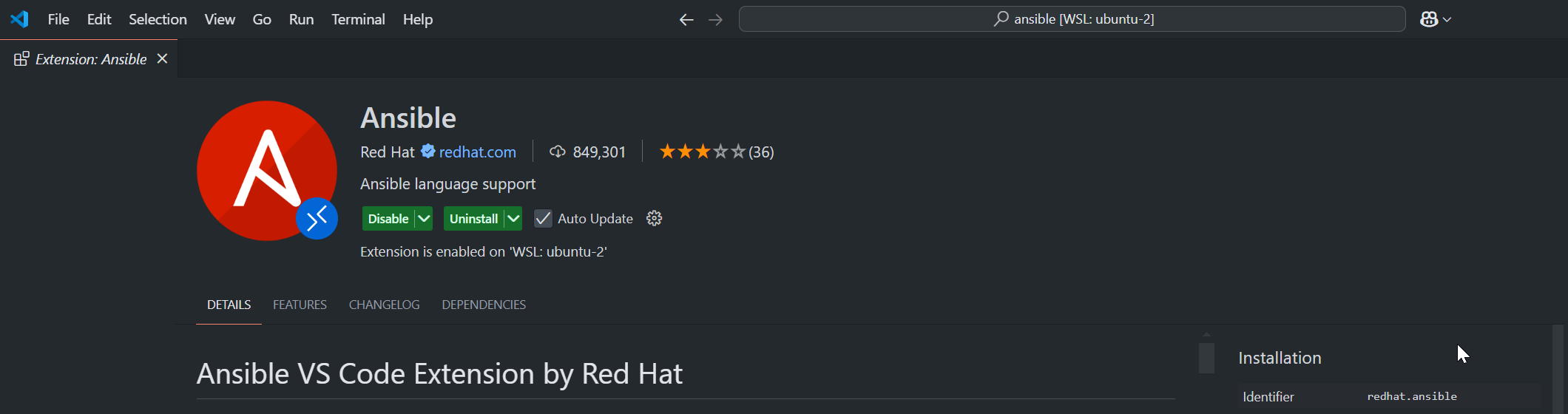 Ansible Extension