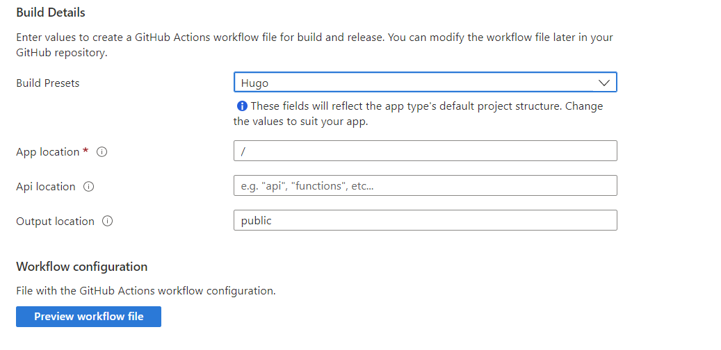 Create a static web app